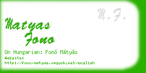 matyas fono business card
